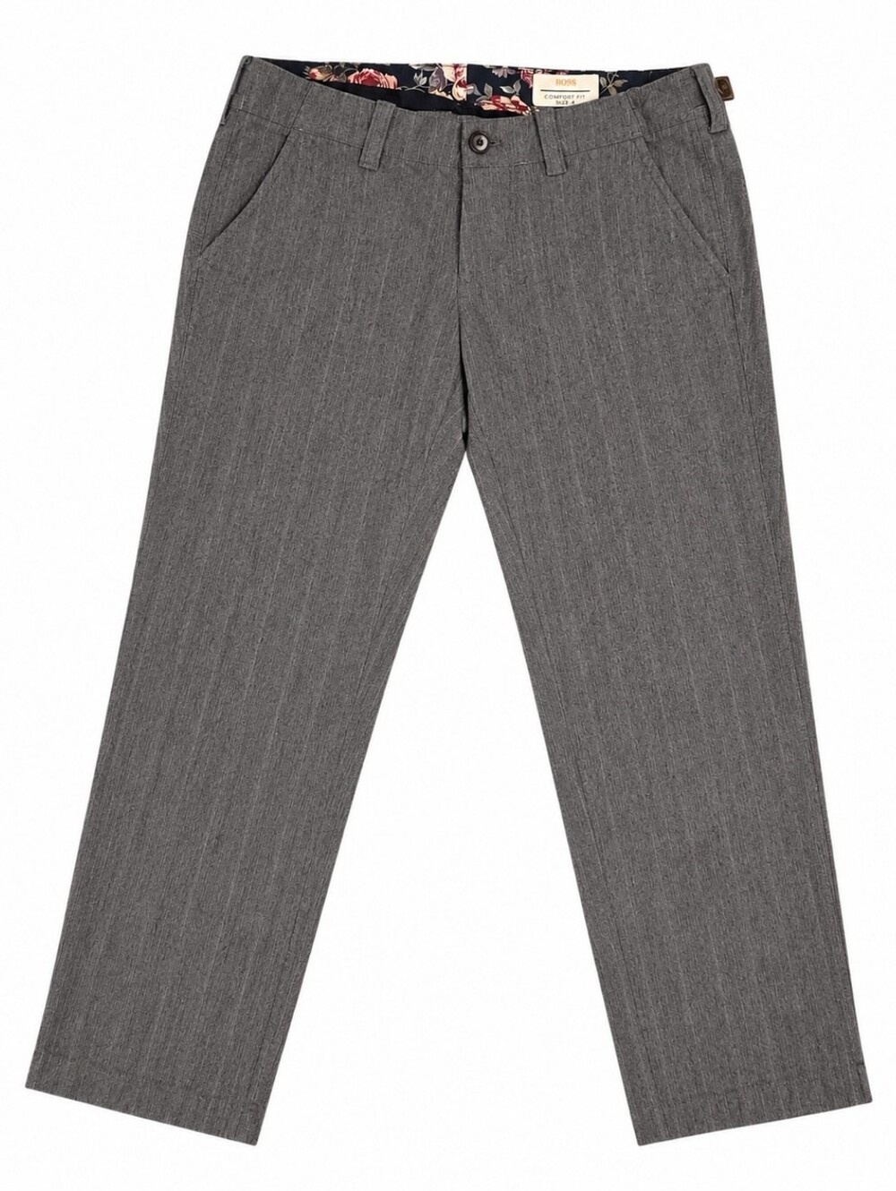 Woman's Hugo Boss 0Lt Gray Pinstripe Pants Comfort Fit Size 48